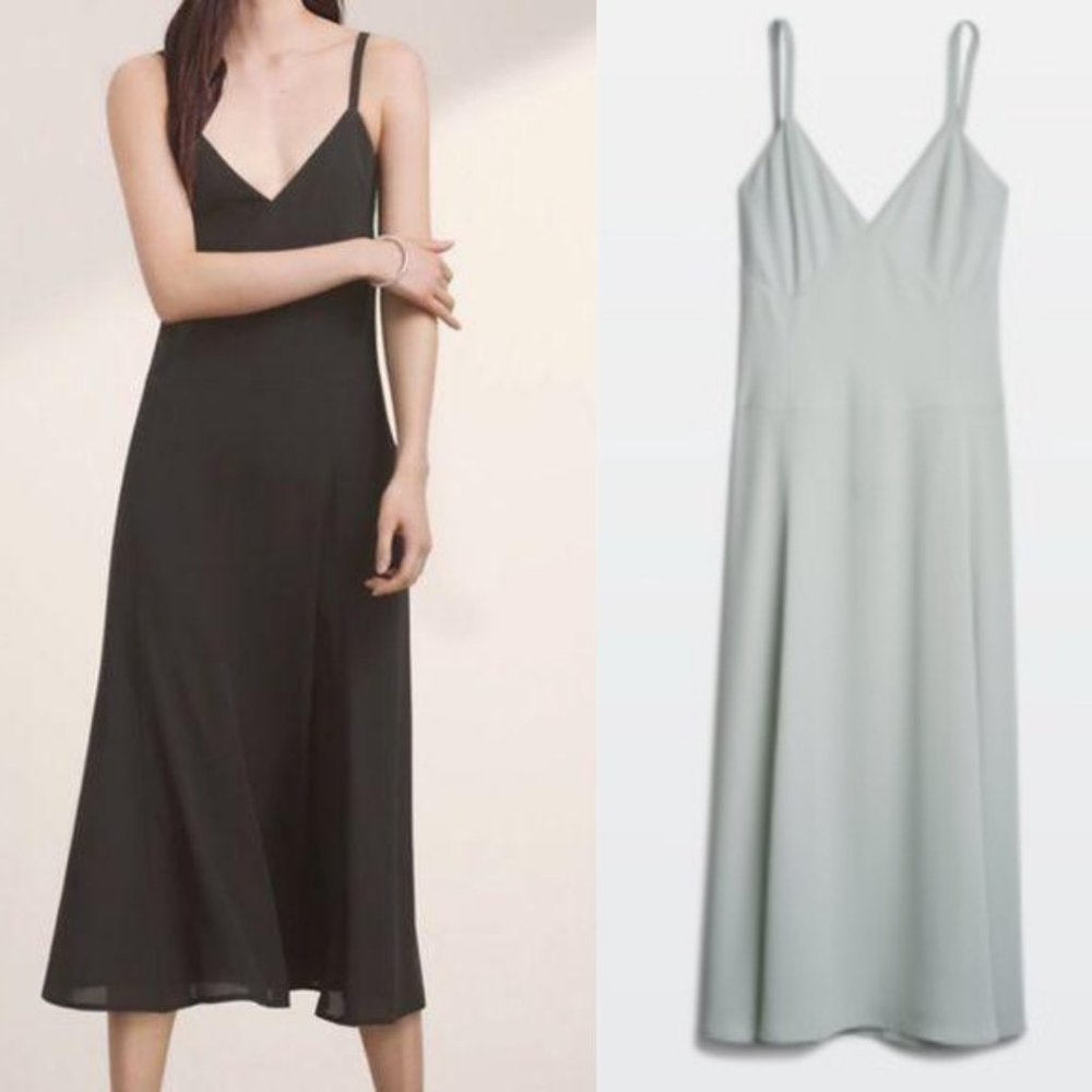 Aritzia Babaton Jacorey Midi V neck Dress Sz/ S - Picture 1 of 9